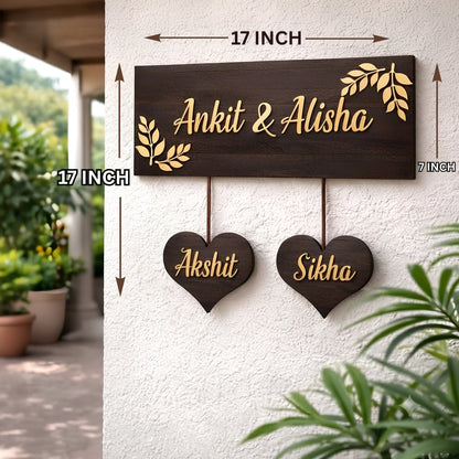 Handcrafted Wooden Family Name Plaque