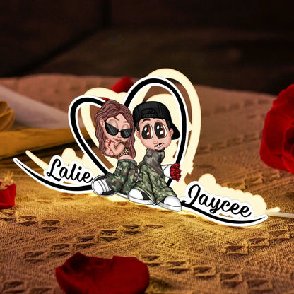 Seemlo Couple Heart Shape With Names - Personalized Light Box - Unique Gift For Him, Gift For Her