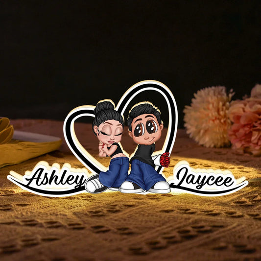 Seemlo Couple Heart Shape With Names - Personalized Light Box - Unique Gift For Him, Gift For Her