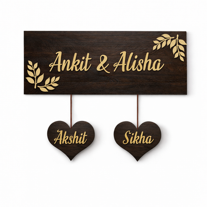 Handcrafted Wooden Family Name Plaque
