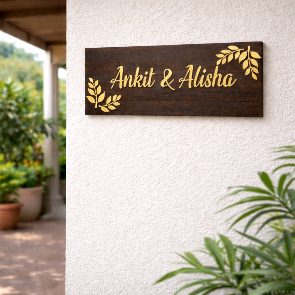 Handcrafted Wooden Family Name Plaque