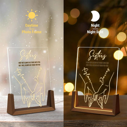 Personalized Sisters Acrylic LED Lamp | Custom Sister Name Night Light